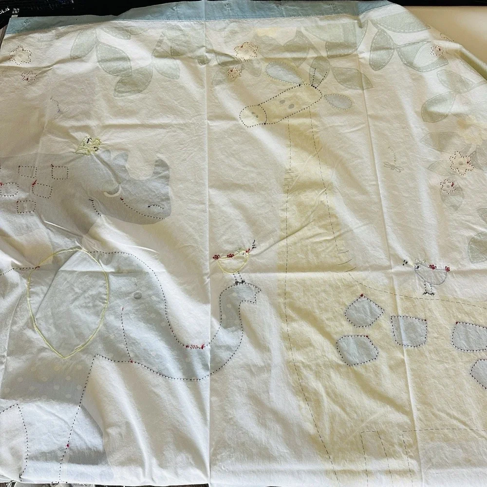 Pottery Barn Kids 100% Cotton Shower Curtain with Animal Appliqués